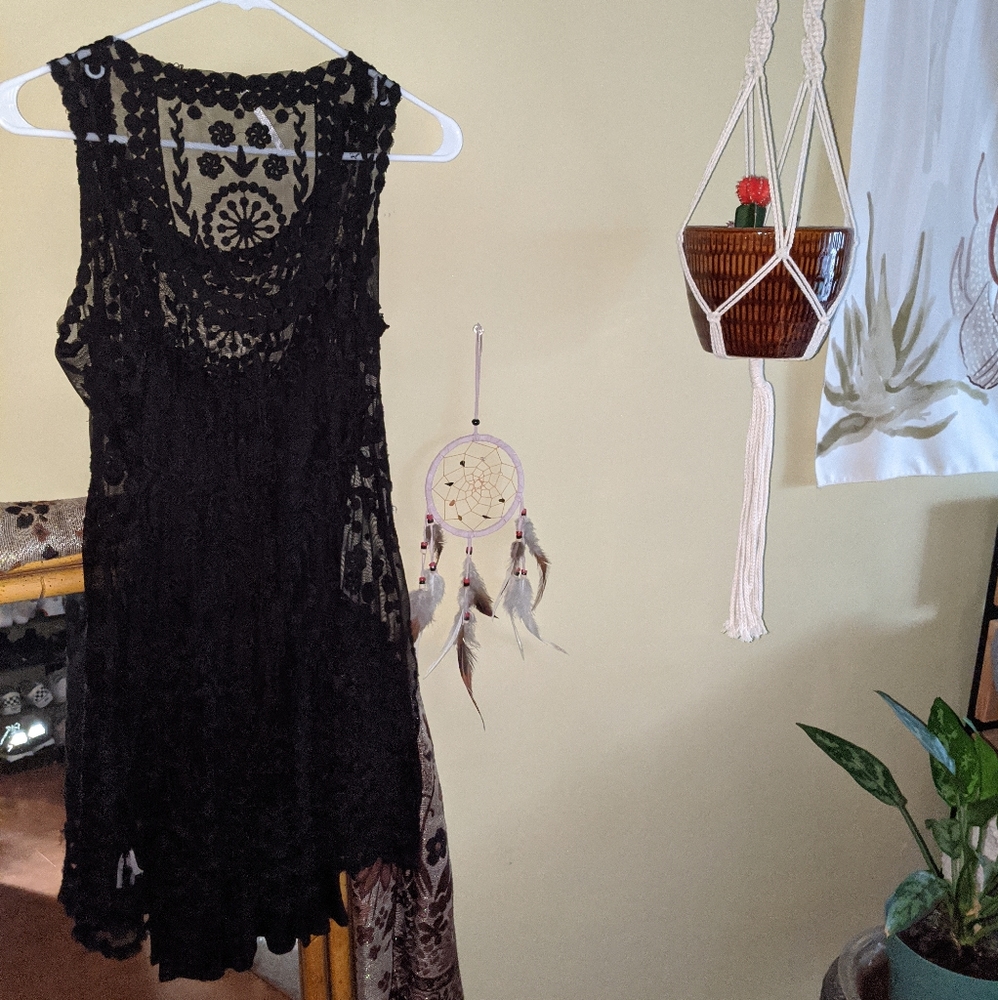 Free people lacey black cocktail dress